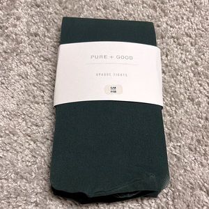 Pure + Good from Anthropologie Opaque Tights S/M in Green